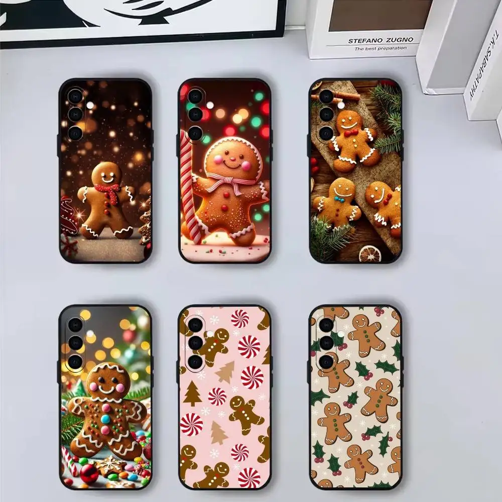 

Cute G-Gingerbread m-man Phone Case For Samsung Galaxy A73,A72,A71,A70,A53,A52,A51,Others Soft Black Cover