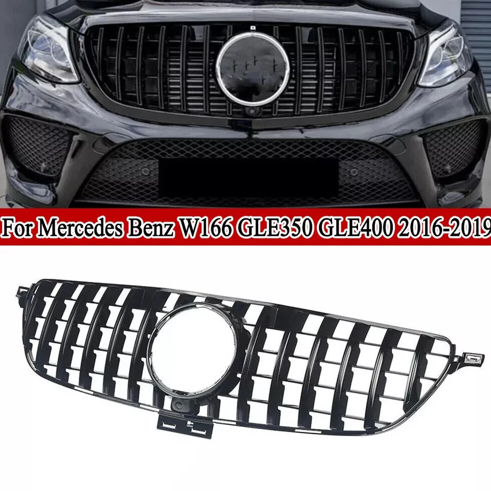 For Mercedes-Benz GLE Class W166 2016-2019 GTR Style Front Bumper Grille GLE 350 500 320 400 300 GT Car Hood Grill