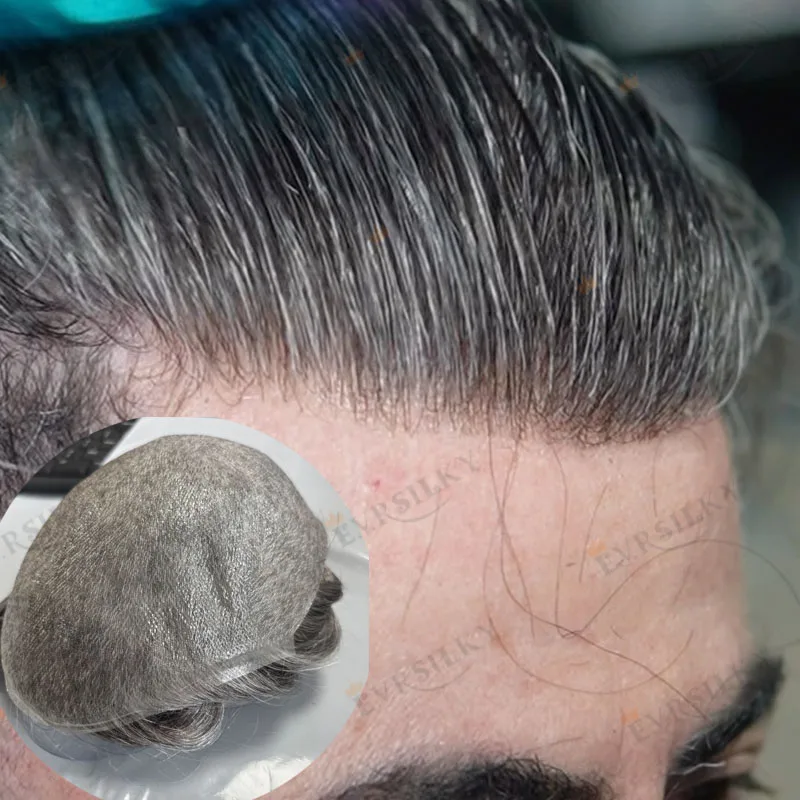 

Старик 80 Плотность # 320 натуральных волос, мужские парики, система капиллярных протезов, шиньоны, самые тонкие, 0,03 мм, мужской парик на основе кожи