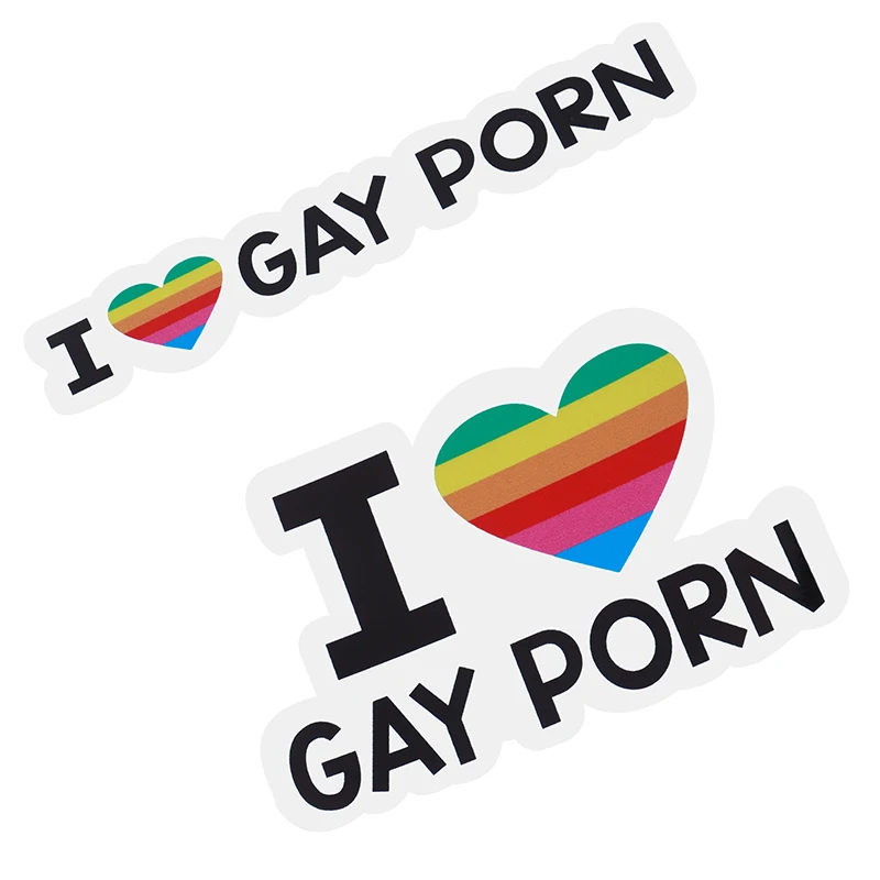 I LOVE GAY PORN Car Sticker Funny LGBTQ Rainbow Decoration Stickers Warning Reflective Decal Personality Trunk Bumper Sticker view 3
