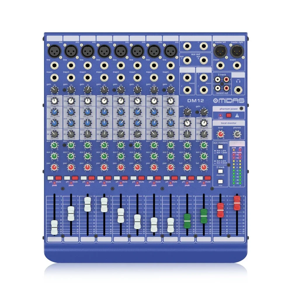 Compact Analog Mixer Midas DM12 12-Channel Live And Studio Mixer