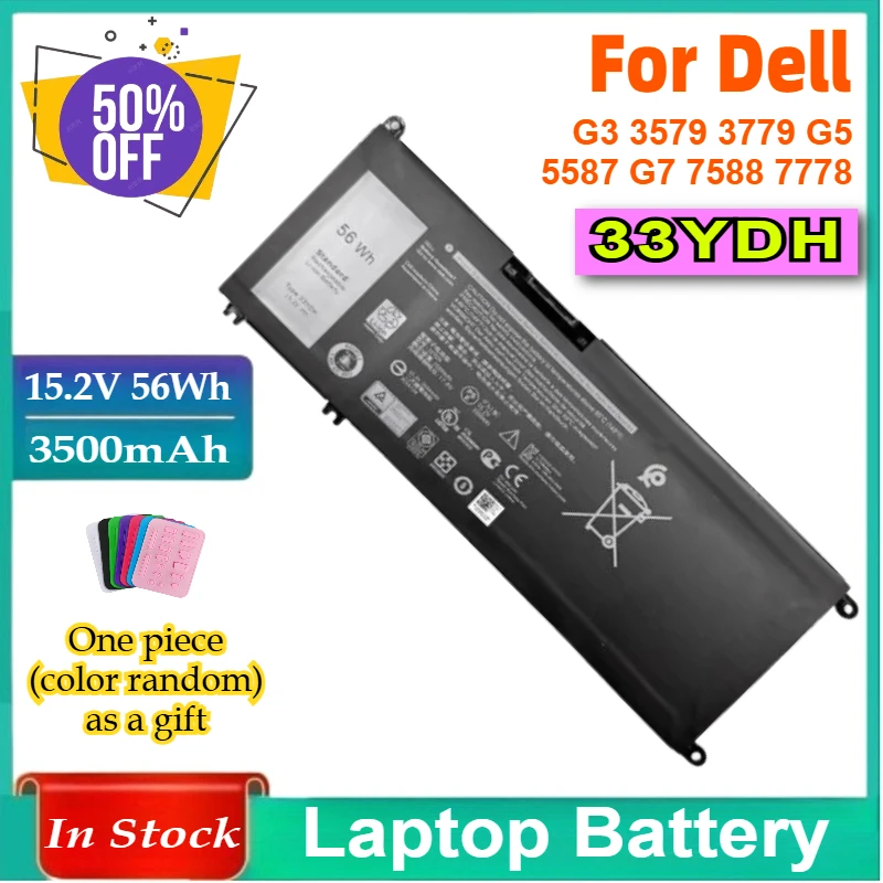 

Аккумулятор для ноутбука DELL Inspiron 17 7778 7779 7773 15 7577 G3 15 3579 5587 17 3779 7588 P30E серии 15,2 В 56 Втч