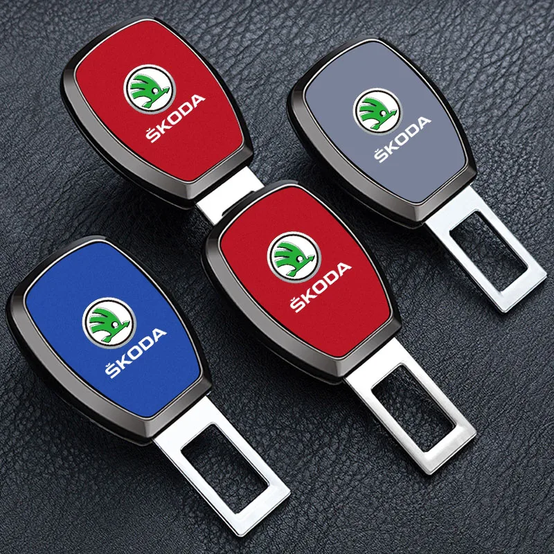 1pc Car Seat Belt Locker Carabiner Extender Insurance Belt Insert Buckle For Skoda Fabia Octavia Karoq Kodiaq Kamiq Superb Rapid