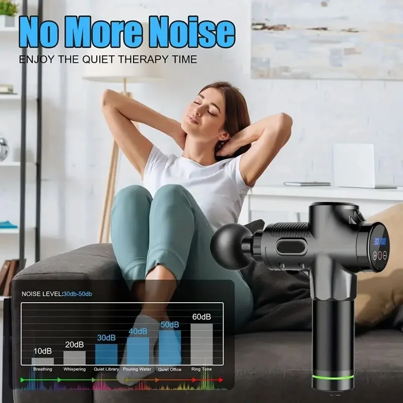 30 Level Massage Gun Fascia Deep Muscle Relax Body Neck Massager Electric Fitness Equipment Noise Reduction Male Female Te cal