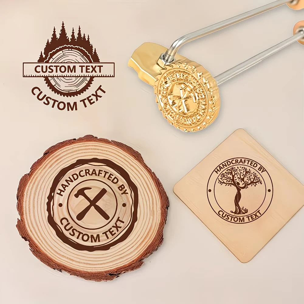 Sello de latón caliente personalizado con LOGO para marca privada, para bodas, fiestas, empresas, madera, cuero, pasteles, hamburguesas, regalo DIY