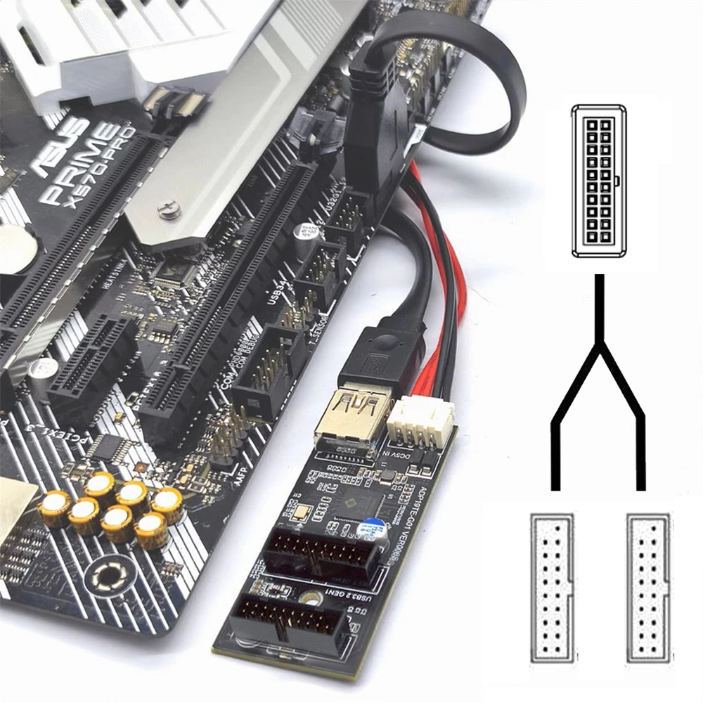 

Chenyang 5Gbps Type-E or 19/20Pin Header to USB 3.0 20Pin & Type-E PCBA Adapter