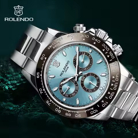 ROLENDO Luxury Men Automatic Diver Watch 40.5mm Mineral Crystal Luminous Date 300M Waterproof High-end Men's Wristwatch Gift