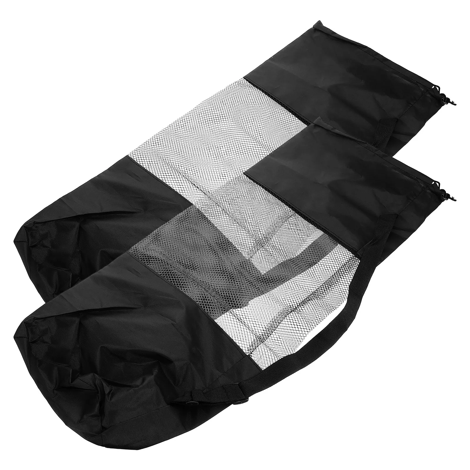 2Pcs Thickened Oxford Yoga Mat Mesh Bag Breathable Ventilated Storage Organizer with Drawstring Closure Portable Shoulder Carry