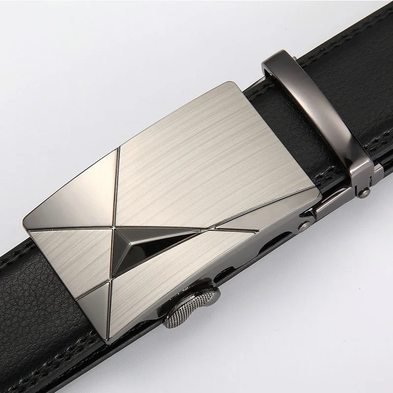 Cintura elegante da uomo con fibbia automatica larga 3,5 cm - Cintura sottile in pelle da lavoro per ufficio/intervista/regalo di nozze (100-170 cm)