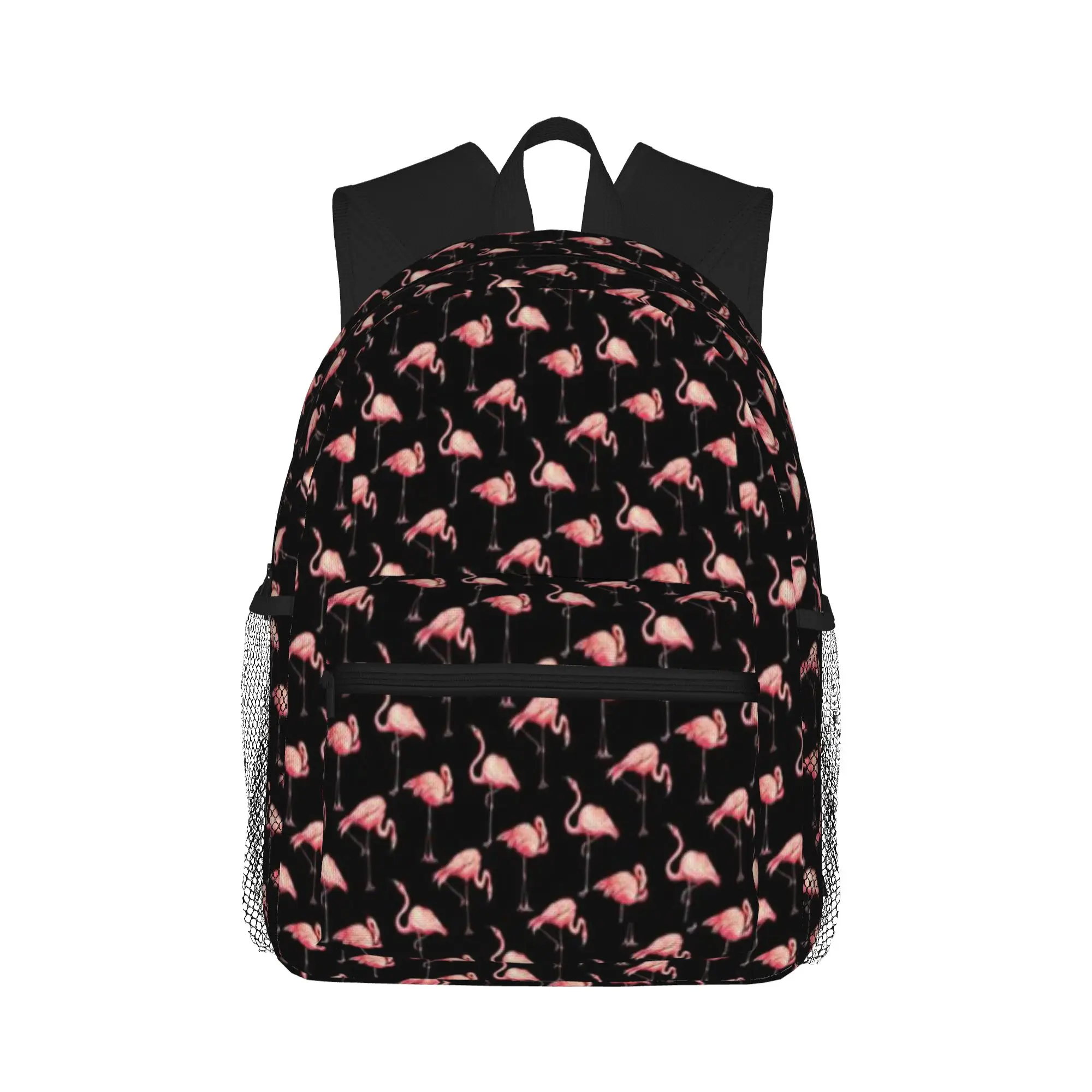 

Flamingo Pattern - Black Casual Backpack for Students and Adults Travel backpack