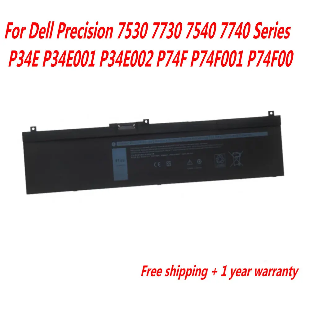 

High Quality 97Wh NYFJH Laptop Battery For DELL Precision 7530 7730 7540 7740 Series P34E P34E001 P34E002 P74F P74F001 P74F00