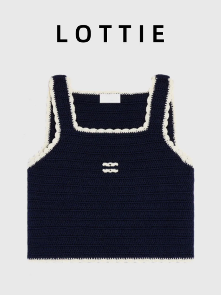 

Lotti High-Defn Summer New Sle Gate Emblem Embroidery Me Knitted Svel ort Vest Top for Women