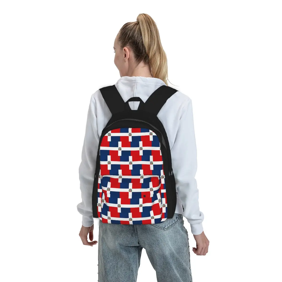 

Dominican Republic Flag Backpack Boys Girls BookBag Children School Bag Computer Shoulder Bags for Men Women