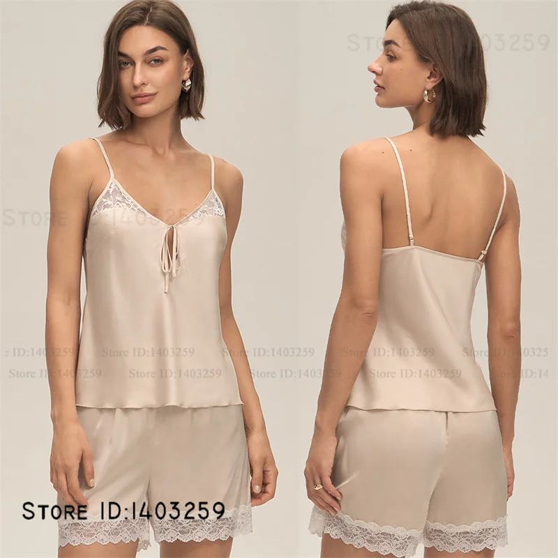 

Сексуальное женское белье, пижамный комплект на подтяжках, женская сорочка, одежда для сна, лоскутные кружевные шорты на бретельках, пижамный костюм, шелковистая атласная одежда для дома