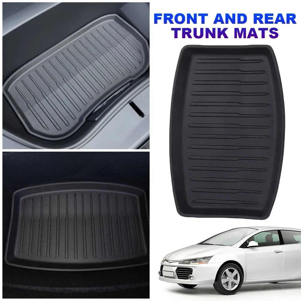 

Trunk Cargo Tray Trunk Tray Floor Mat Storage Pads Full Protection TPE Pad Front Rear Mat Car Accessories for Tesla Model 3 2024