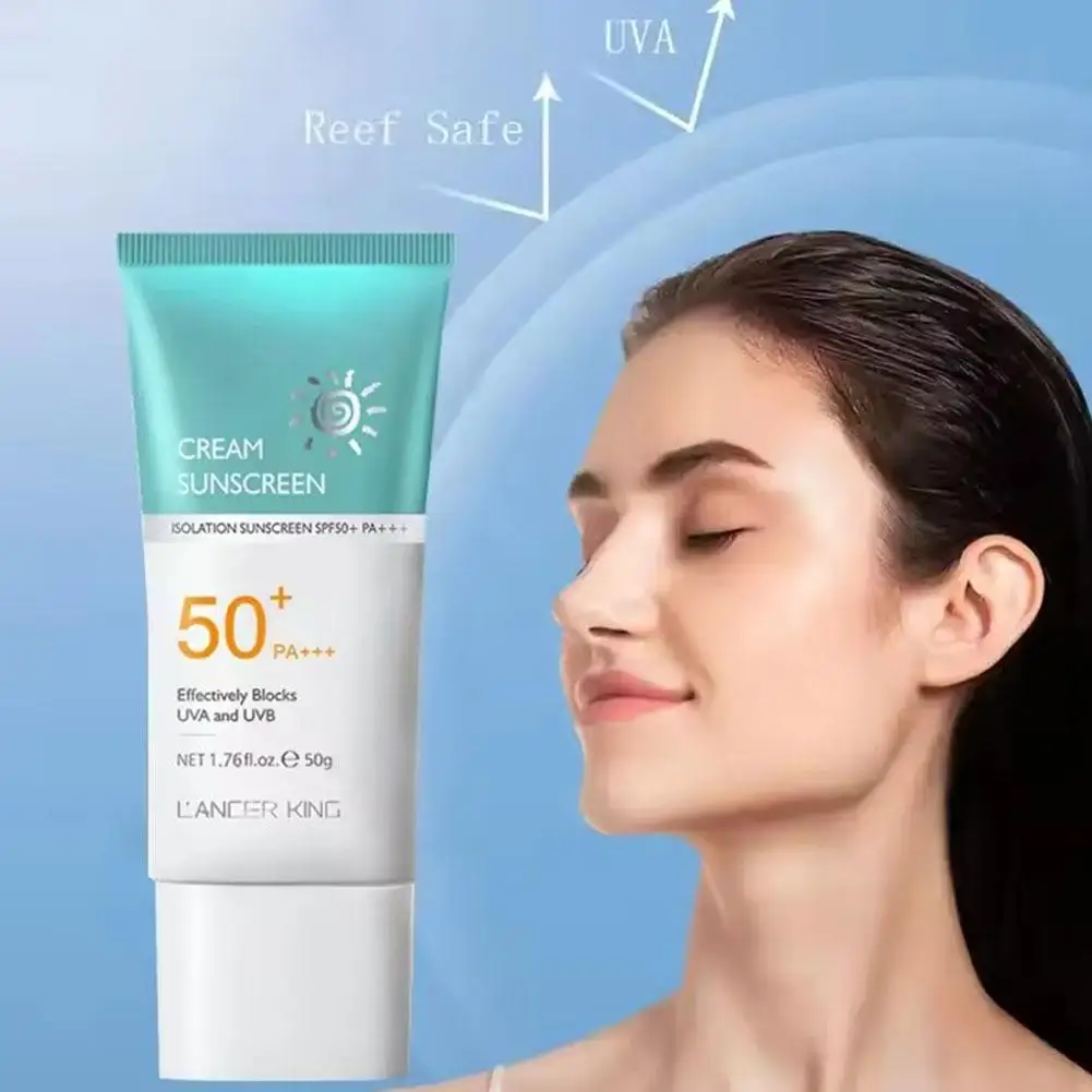 

New 50+ Women Sunscreen Safe Natural Sunblock For Women Water Resistant Sun Cream Broad Uva/Uvb Sun Protecting 50g P7K4