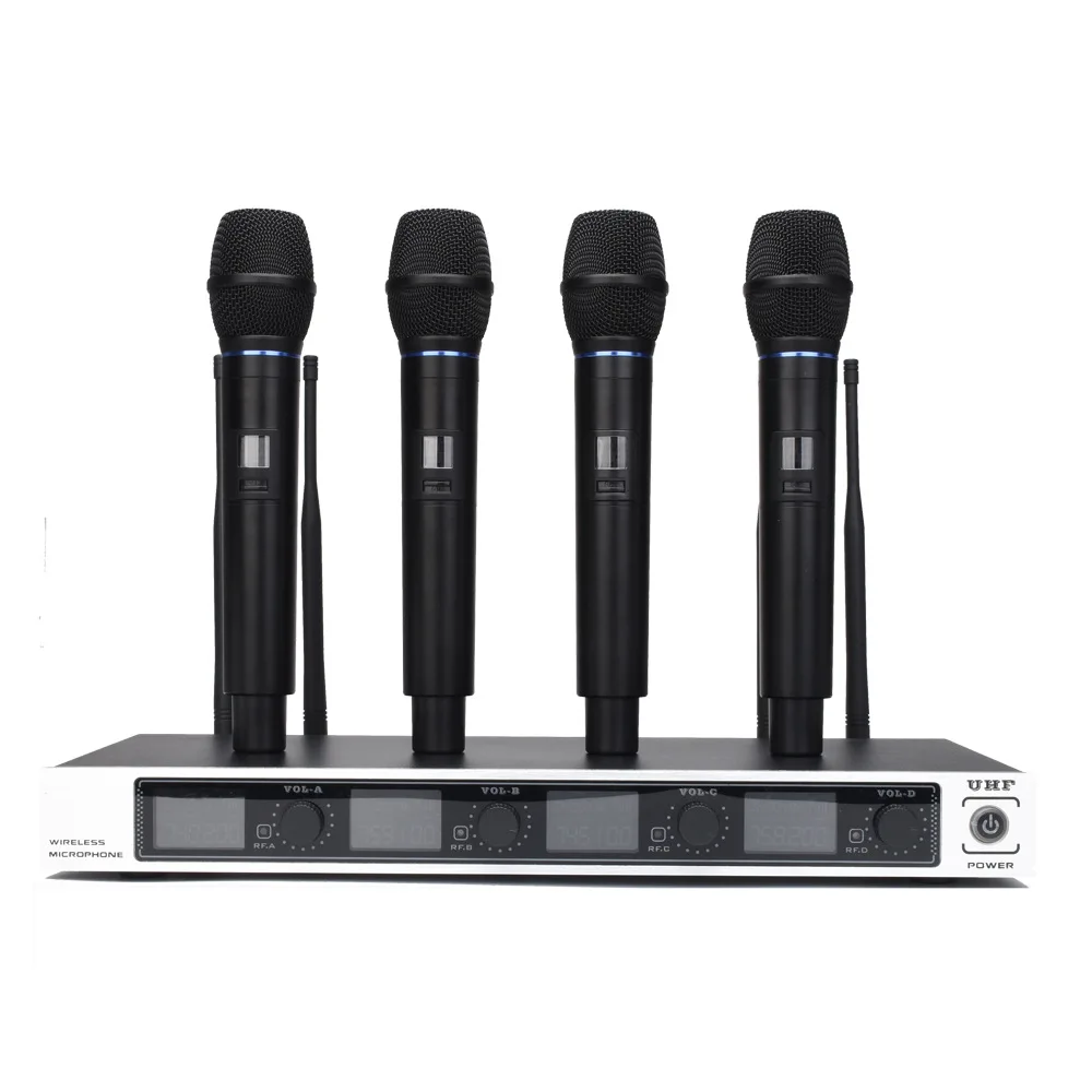 One-for-four Wireless Microphone Microphone for Stage Performance Collar Clip Chest Headset Conference Live Broadcast Microphone