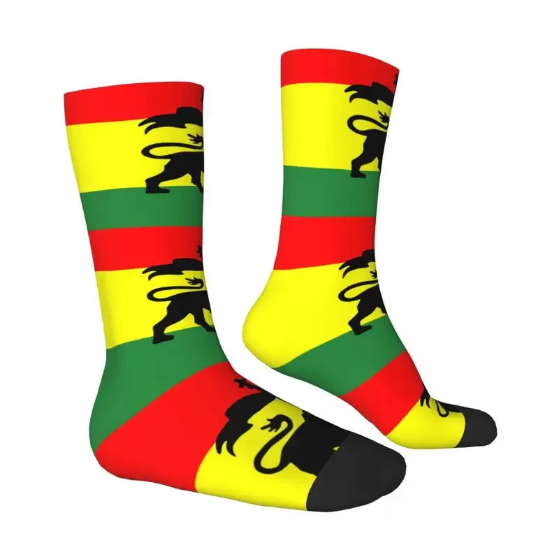 Y2K Rastafarian Rasta Lion Of Judah Socks Male Mens Women Winter Stockings Hip Hop