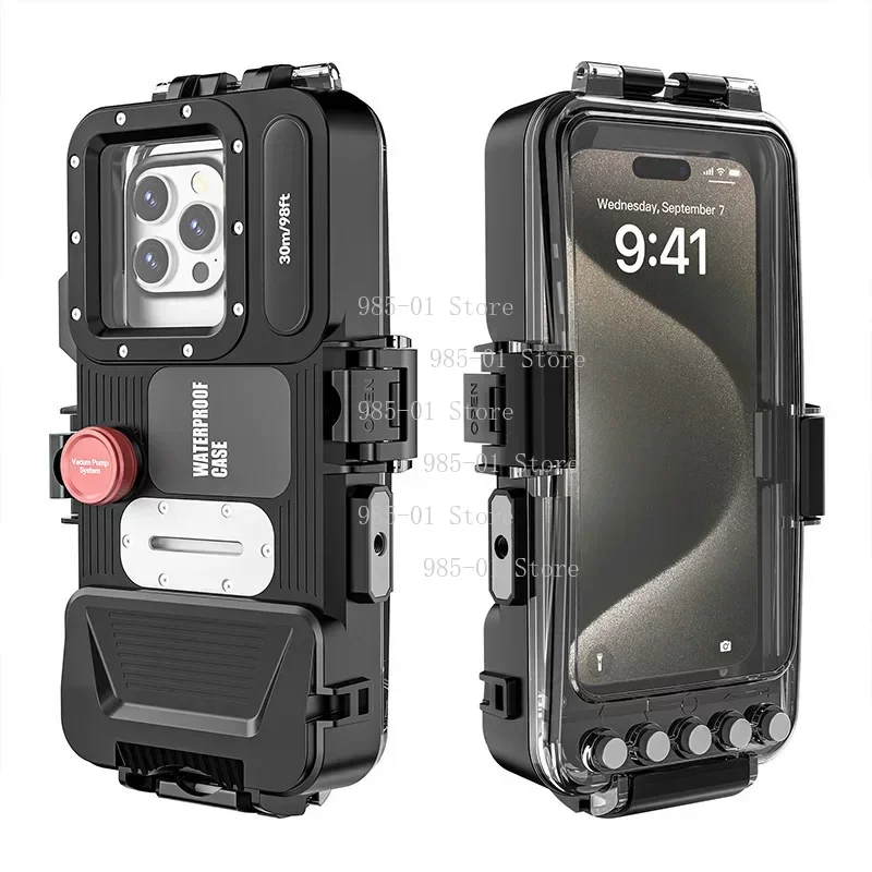 60m waterproof full seal housing, professional diving phone case for snorkeling, swimming and underwater photography