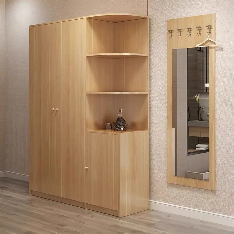 Hotel wardrobe, luggage cabinet, hotel two-door wardrobe, simple modern wooden board three-door irregular custom hotel wardrobe