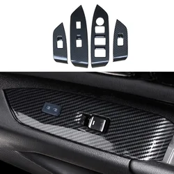 4pc Carbon Fiber Color Automobile Door Window Control Panel Cover Trim for Mazda CX-5 CX5 2017-2022 North American Version