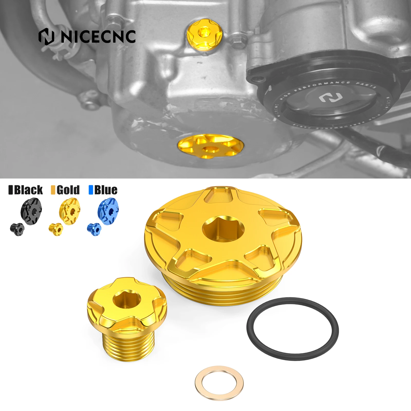 NICECNC For Suzuki DRZ400SM DRZ400S DRZ400E DRZ400 DR-Z 400 400E 400S 400SM 2000-2024 09259-36016-20H Engine Timing Plugs Bolt