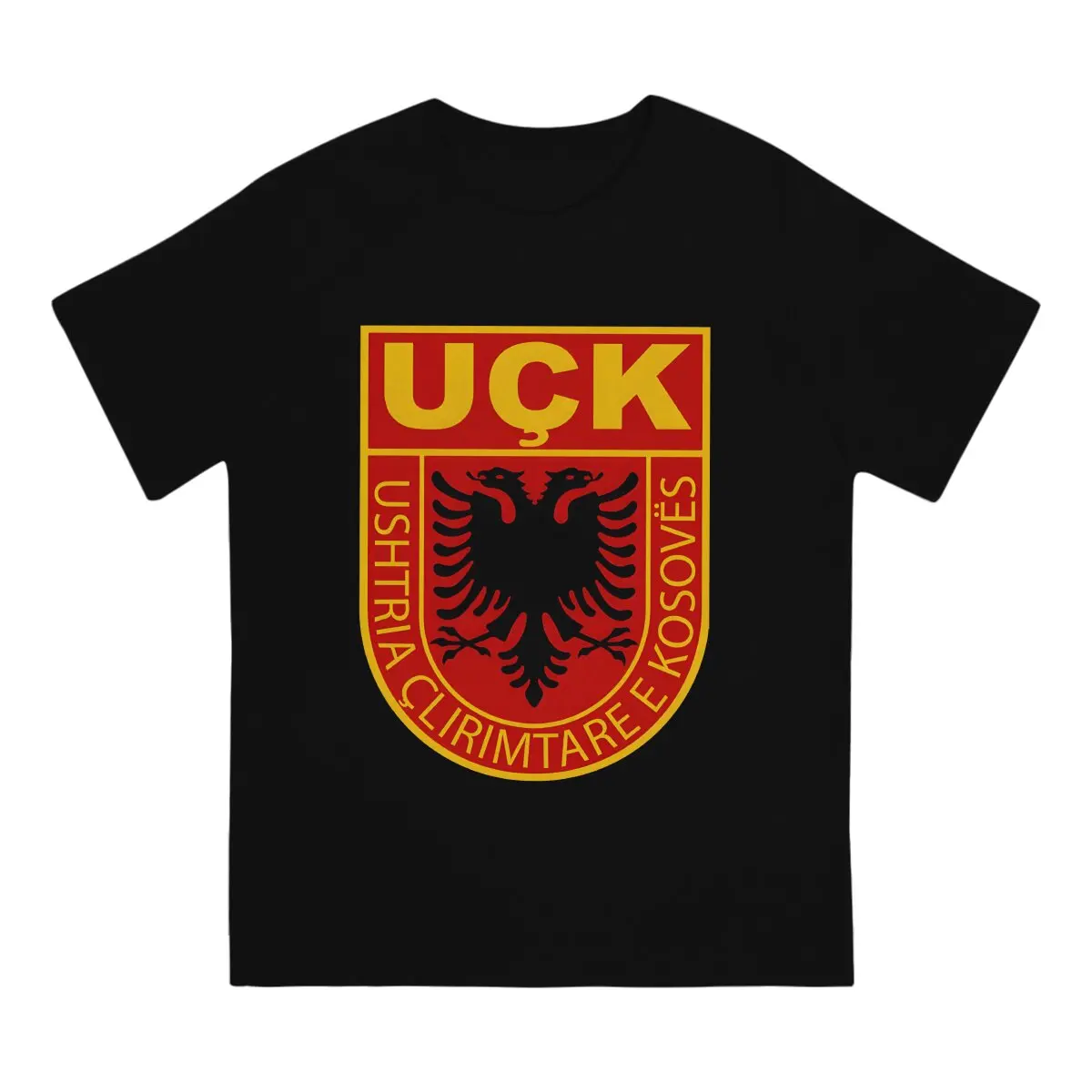 Uck T-Shirt for Men Albanian Eagle Humorous Pure Cotton Tee Shirt O Neck Short Sleeve T Shirts New Arrival Clothing