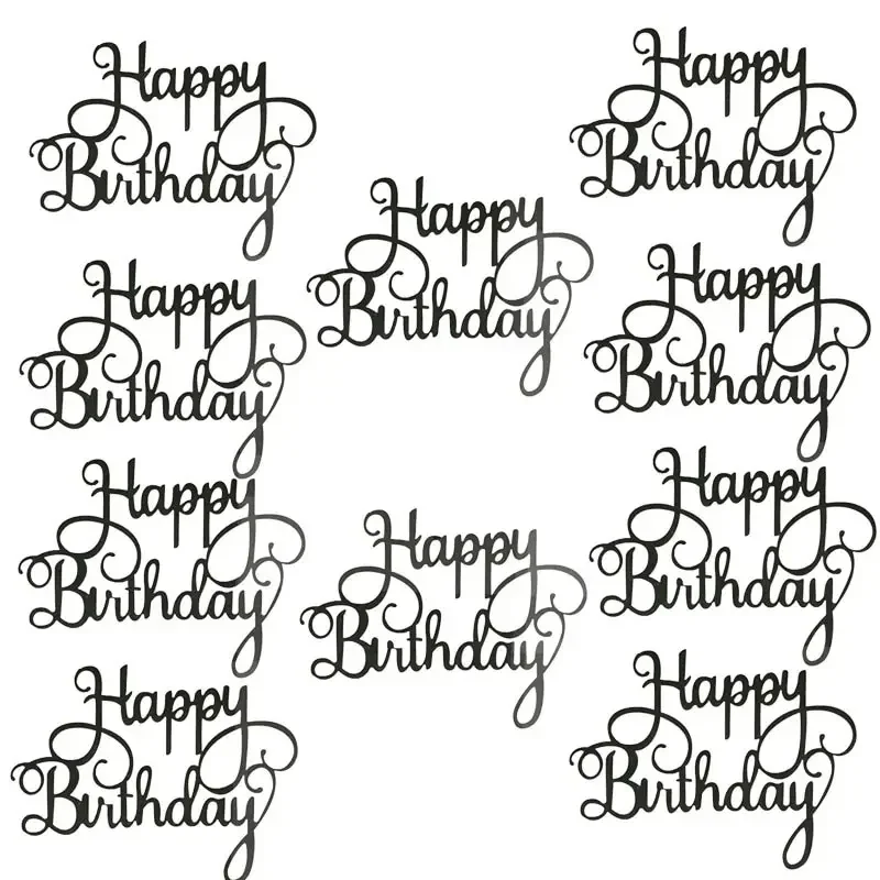 10PCS Multicolor Cake Card Happy Birthday English Party Scene Cake Dessert Table Flag cake topper cake decorating tools birthday