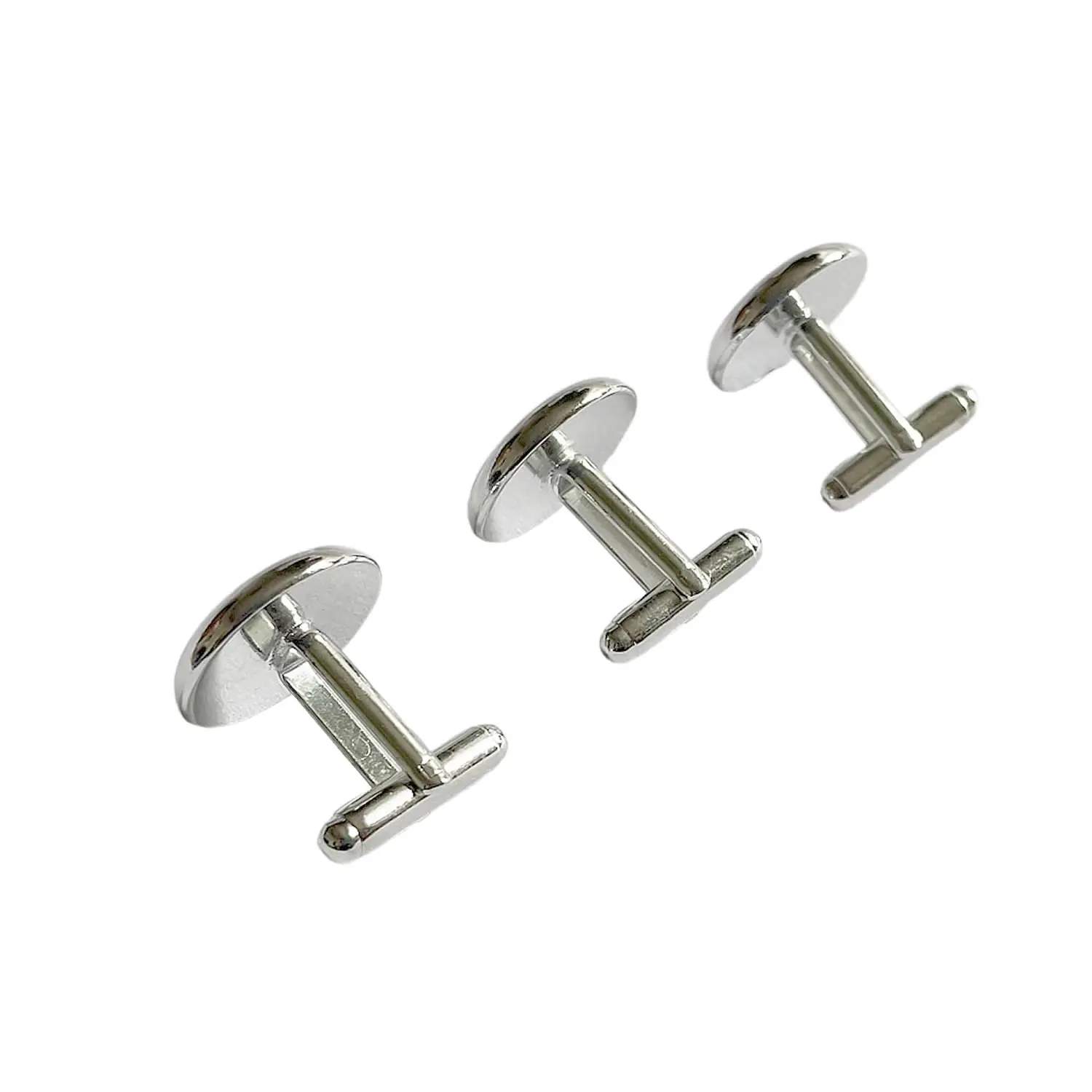 Base de abotoadura de latão, 6 peças, espaços em branco, cabe em 14mm, cabochão, pedra, manguito, configurações de moldura, bandejas, descobertas de joias diy