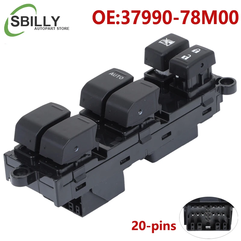 37990-78M00 3799078M00 Interruptor de control principal de ventanilla eléctrica de coche para Suzuki Alivio Vitara por S-Cross Ciaz