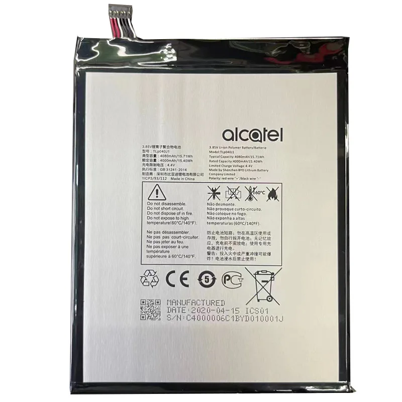 4080mAh TLp040J1 TLp040K7  battery for Alcatel A30 Tablet 9024W Tablet PC Battery