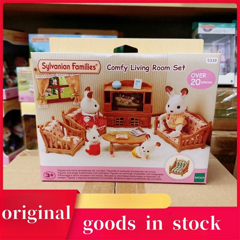 New Sylvanian Families Anime Figure Ternurines Dolls Collection Cute Baby Doll Room Ornament Comfortable Living Room Set Toys