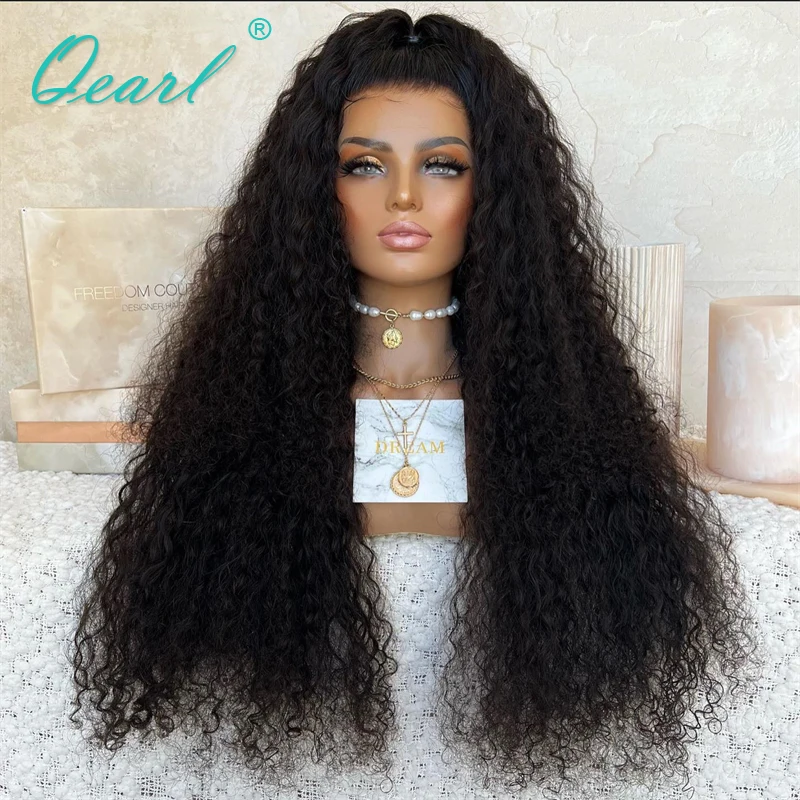 

Brazilian Virgin Human Hair Lace Wig Sale 300% Thick Density 13x4 Afro Kinky Curly Lace Frontal Wigs for Women PrePlucked Qearl