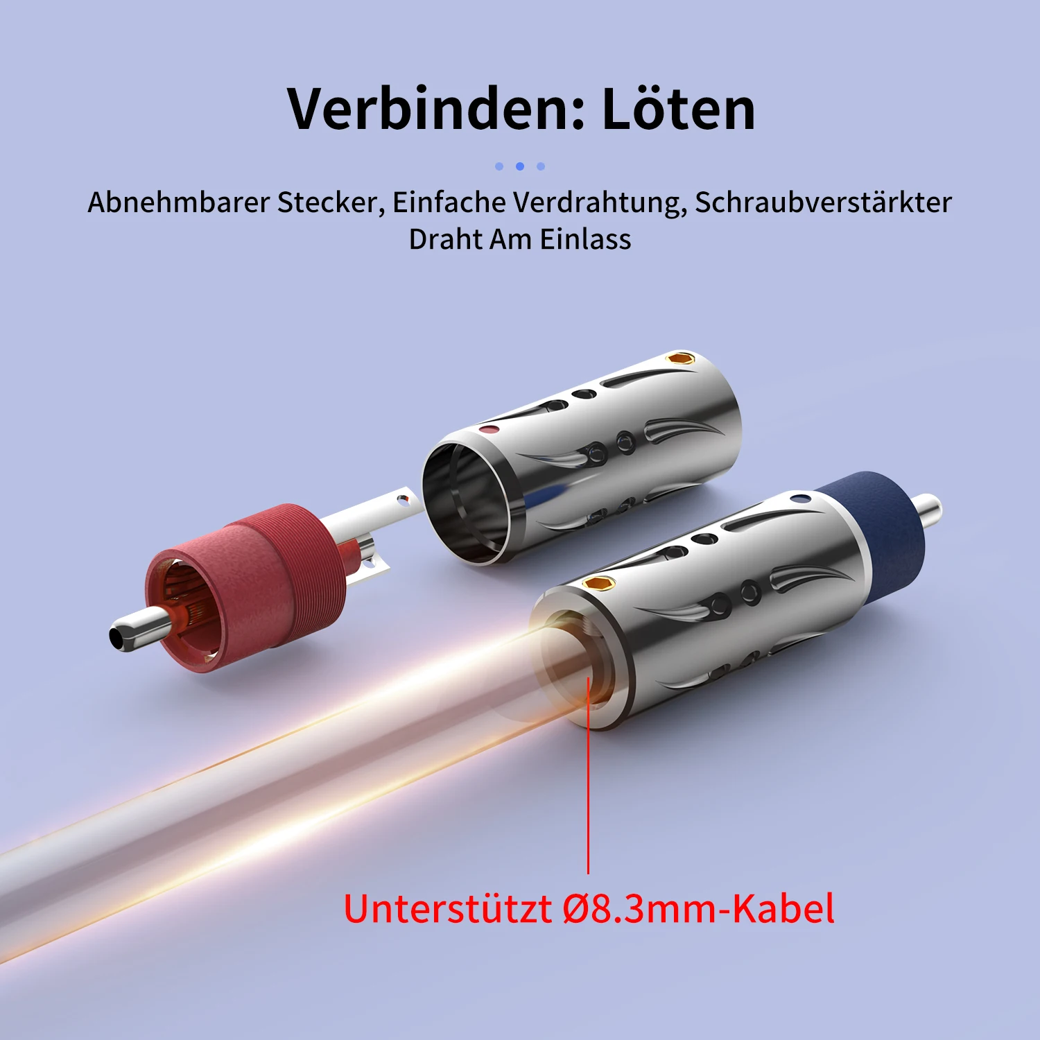 

Viborg VR105S RCA Connectors Pure Copper Silver Plated Non-Magnetic High-Quality Audio Video Connectors