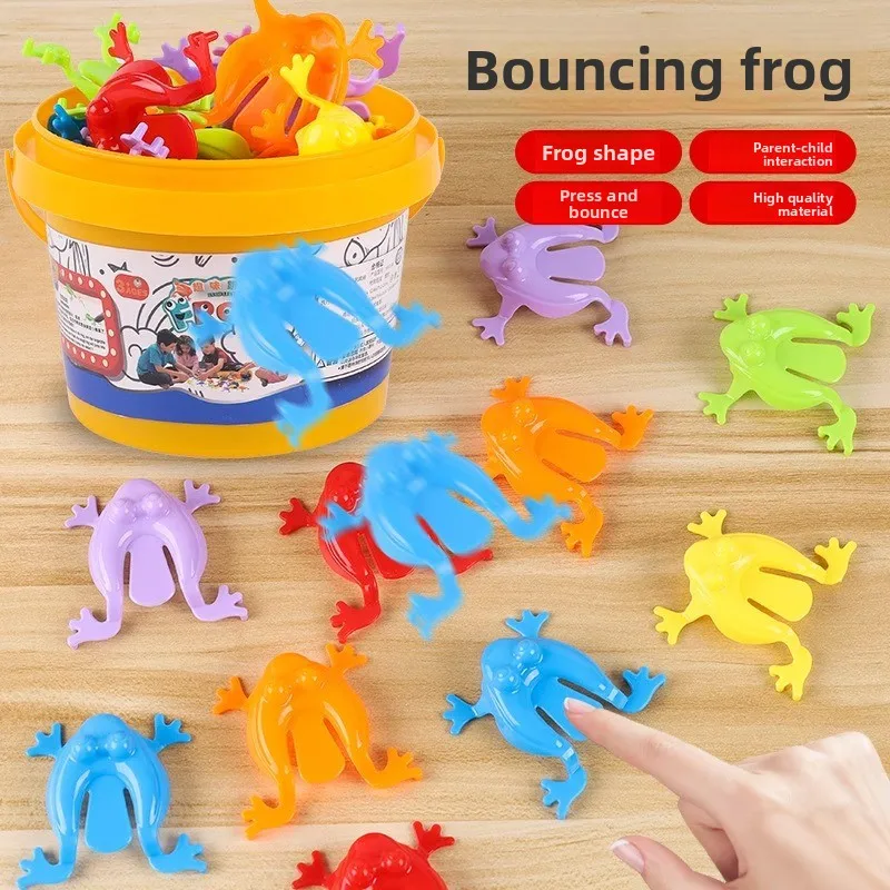 부모-자녀 상호작용, 점핑 개구리 미니 점핑 개구리 플라스틱 바운싱 두꺼비 어린이 교육용 장난감