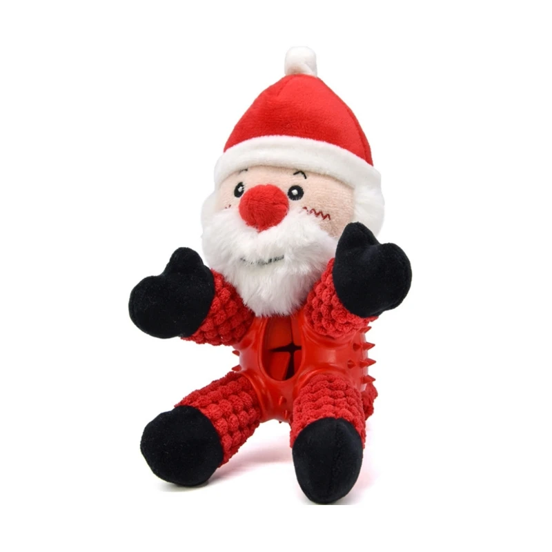 

Dog Squeak Stuffed Chew Toy Santa Clause Design Soft Plush Pet Treat Leak Toy for Dogs Christmas Gift Drop shipping