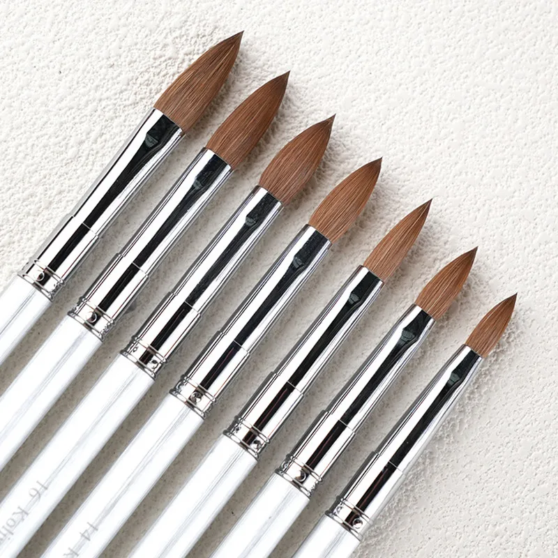 แปรงทำเล็บโคเลียนสกี้ 1 ชิ้น สำหรับอะคริลิค ยูวี เจล ต่อเล็บ ทาสี วาดลาย แปรงเบอร์ 8 # -20 #