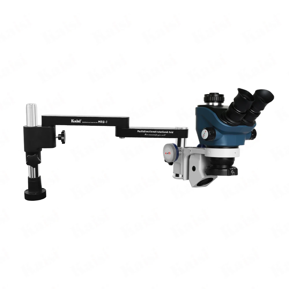 Microscopio stereo trinoculare Kaisi Kaisiking MRS TX-350s con ARM MRS-1 per riparazioni mobili