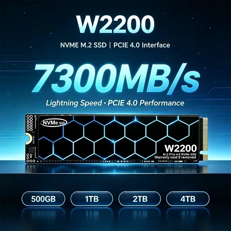 7300MB/s W2200 M.2 NVMe SSD PCIe 4.0 Hard Disk 500GB 2TB 4TB Internal Solid State Drive for Laptop Desktop PC 2026 New
