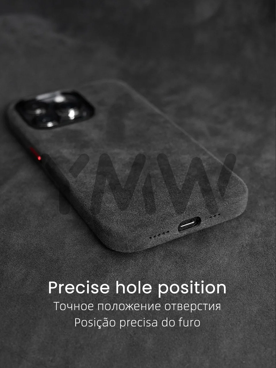 Custodia AKANTRA in Alcantara per Apple iPhone Pro Max, Cover in Pelle Scamosciata Sintetica Completamente Avvolgibile Fatta a Mano, Compatibile con Ricarica Wireless Magsafe (Nero, per iPhone 16 Pro