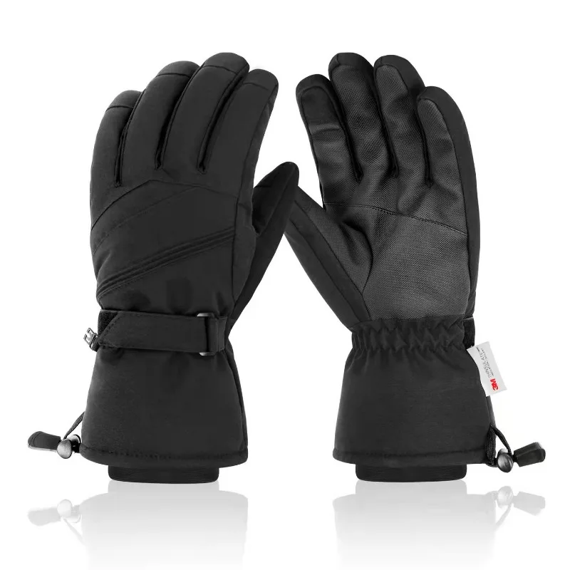 

2025 New Solid Color Warm and Windproof Five Finger Finger Gloves Ski Gloves Motorcycle Riding Snow Windproof Gloves Special