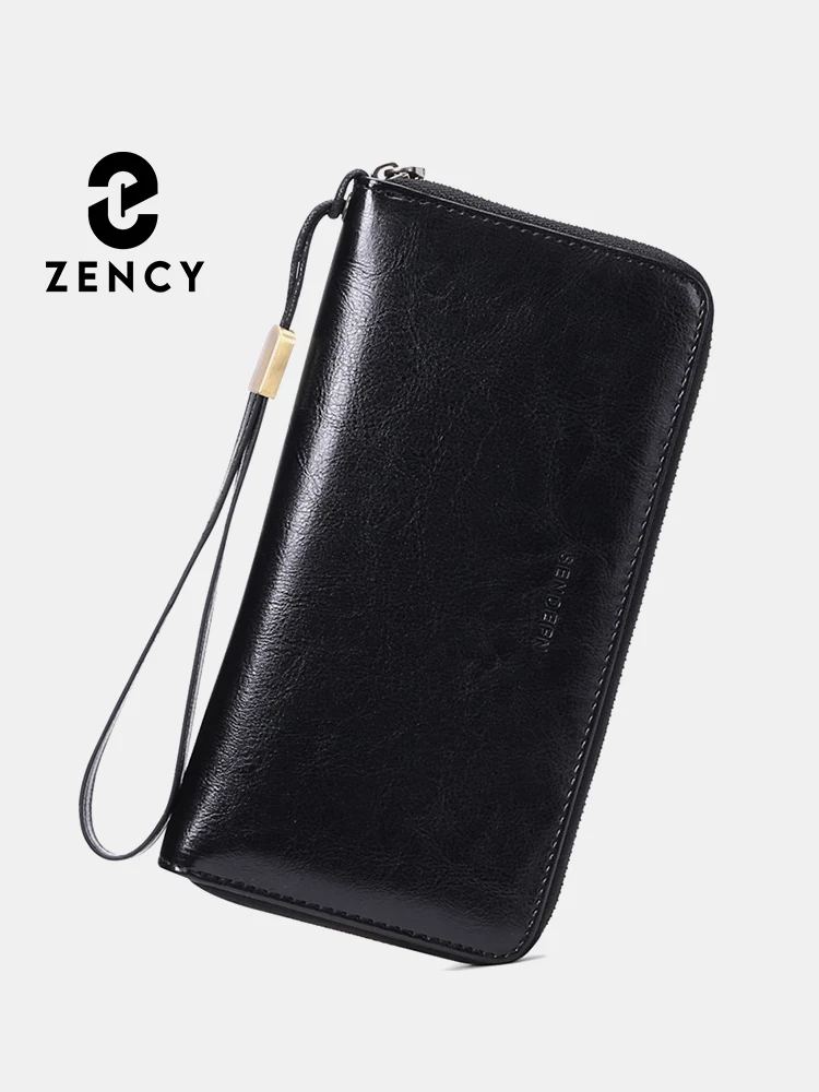 Zency Women's Fashion Organizer Wallets RFID Anti-theft Genuine Leather Large Capacity Coin Purse Credit Card Holder Clutch