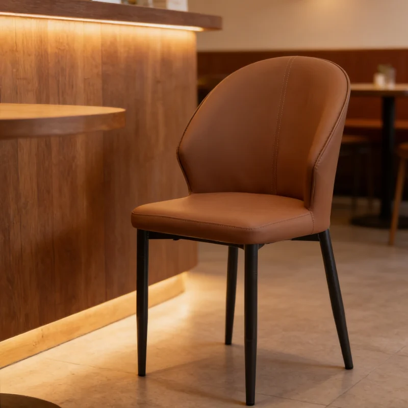 Modern Dining Chair, Upholstered Seat With Metal Legs, Versatile Furniture For Home, Restaurant & Hotel Use