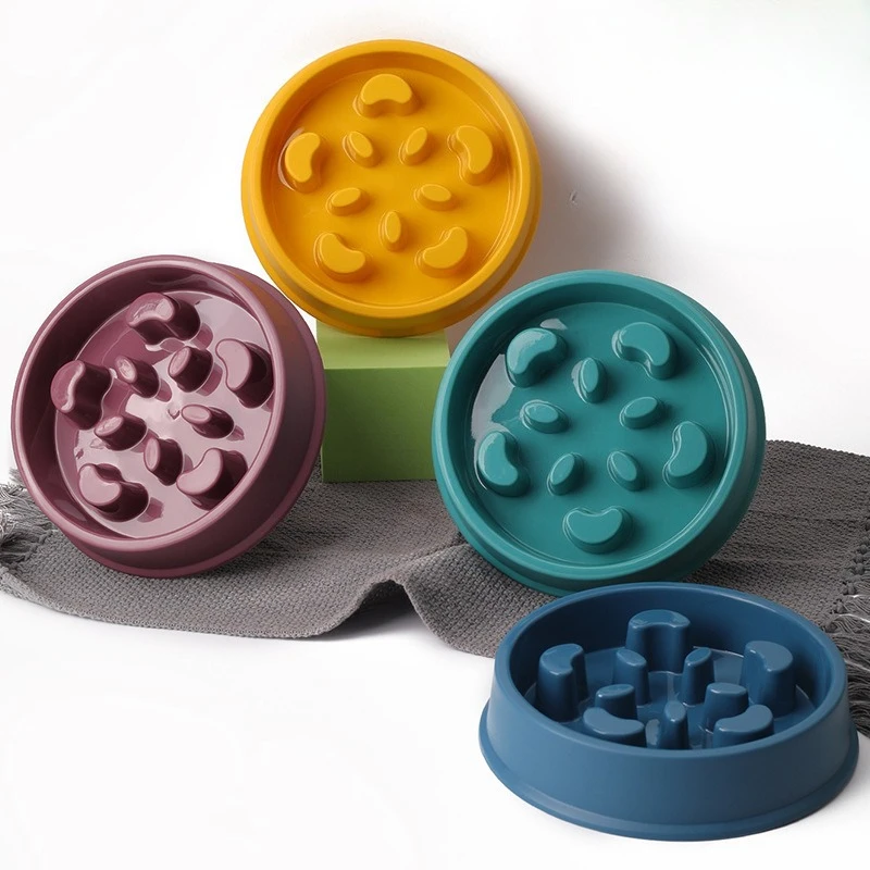 Support Labeling Dog Plastic Anti-choking Bowl Slow Bowl Dog Bowl Pet Rice Basin Large and Small Dog Pet Supplies dog bowl pet food bowl