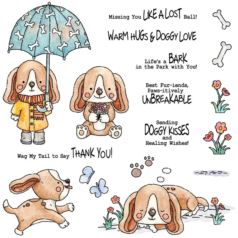 

Lovely Little Pet Puppy Dogs Clear Stamp DIY Scrapbooking Supplies Silicone Stamp For Card Making Albums Crafts Decor