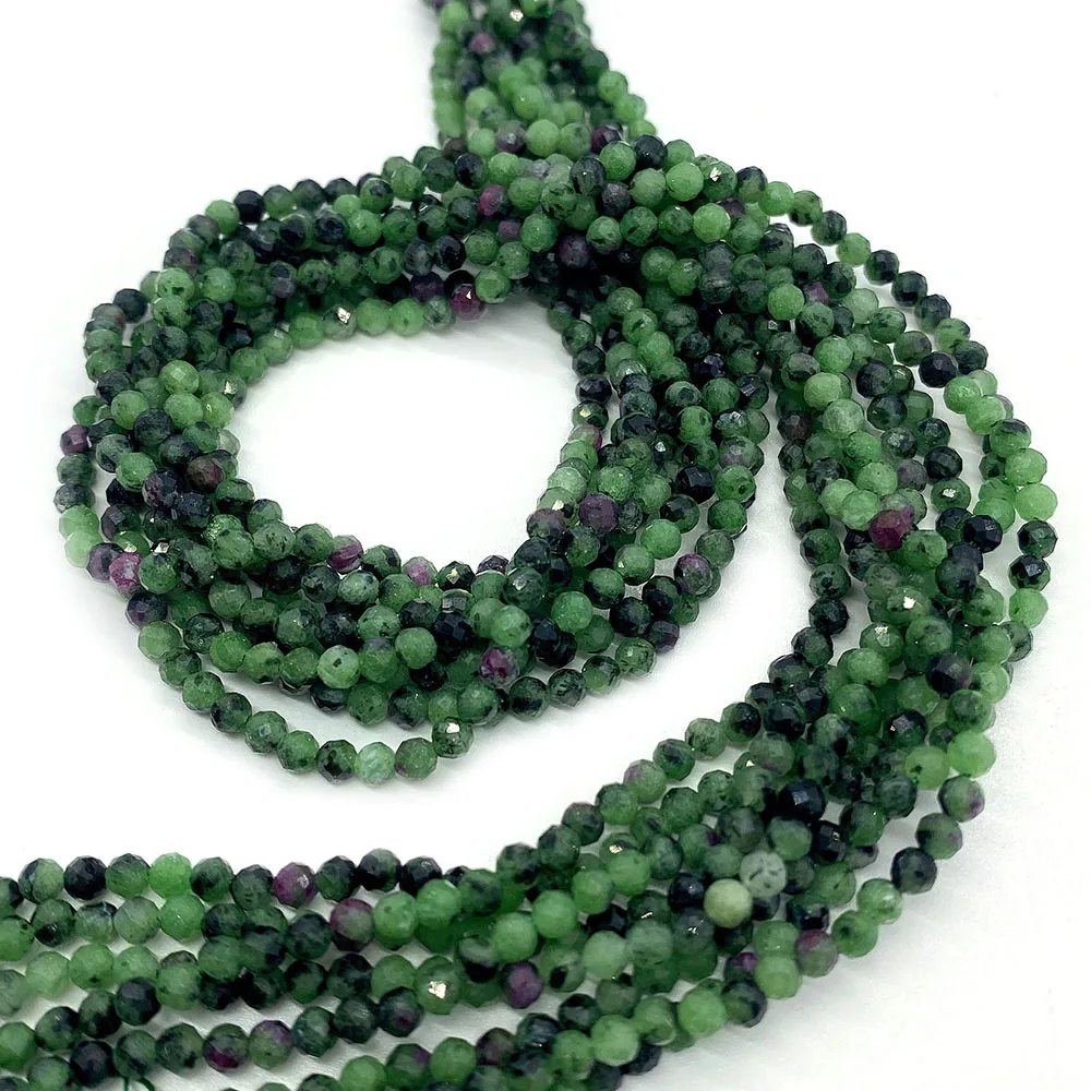 Natural Stone Classic Fashion Red Green Treasure Round Loose Beads 2 3 4 MM DIY  for Jewelry Making Necklace Bracelet