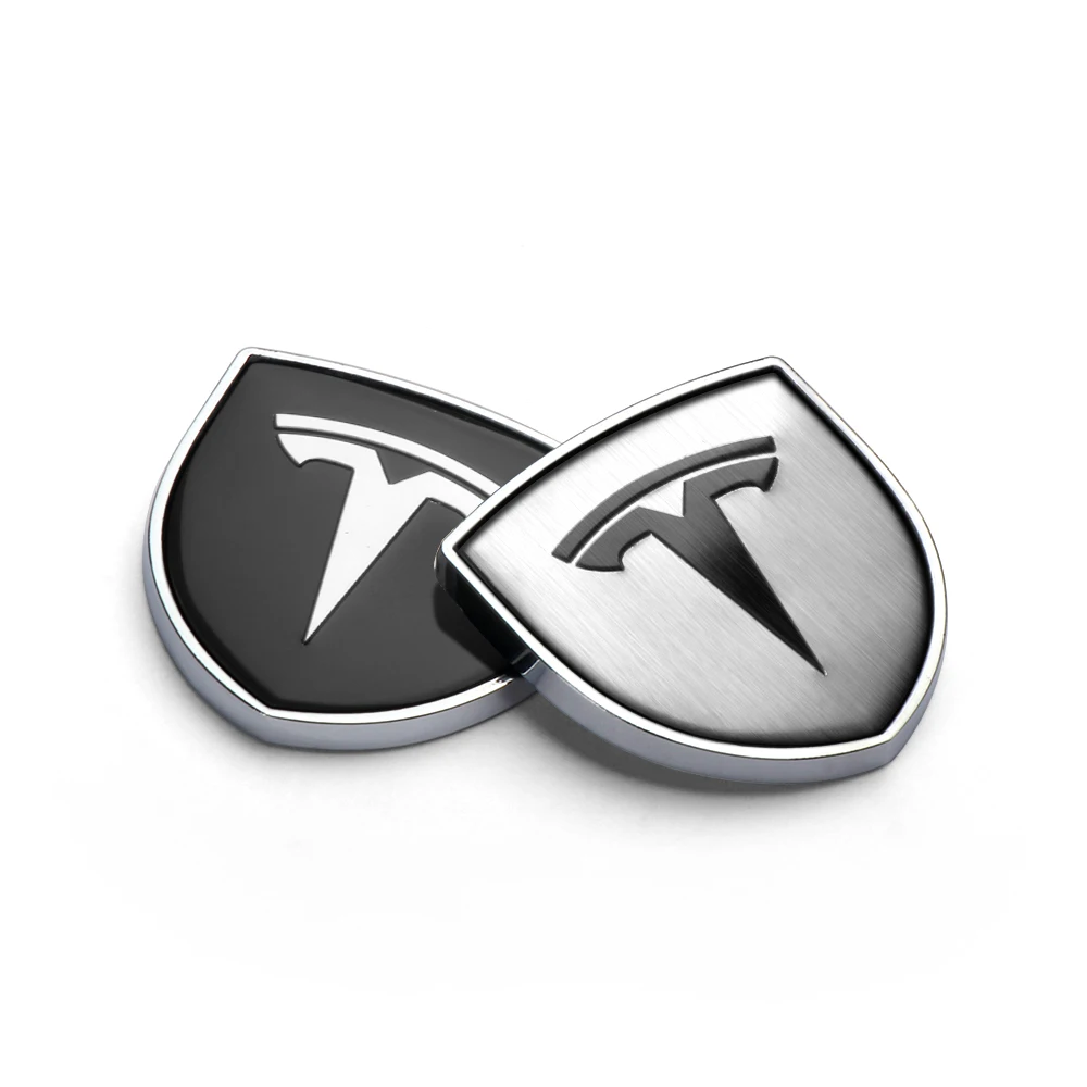 1pcs 3D Metal Car Decoration Sticker Auto  Shield Badge Decals For Tesla Model 3 Model S Model X  Coil Mod WYE Roadster Invader