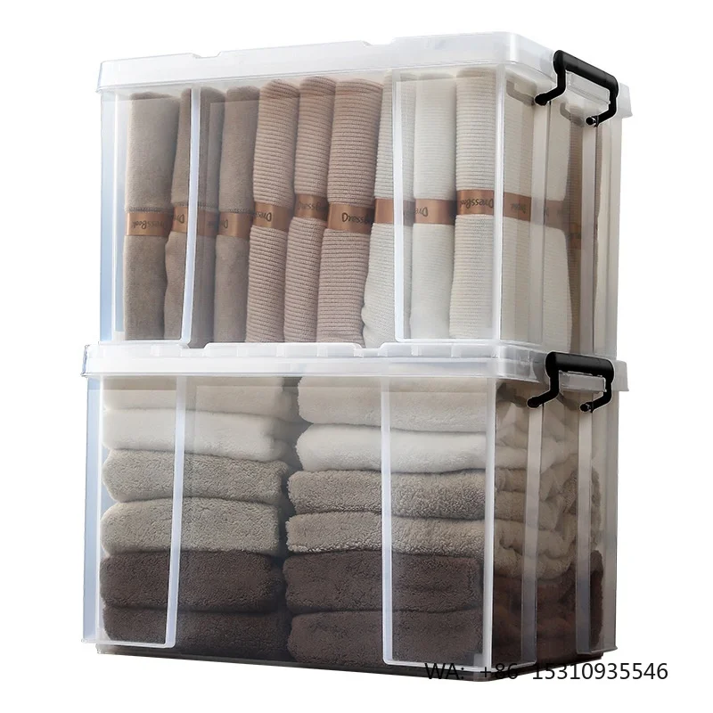 Thickened Right Angle Foldable Plastic Storage Bin Household Clothes Quilt Finishing Box Car Toy Box Transparent Bin Organizer