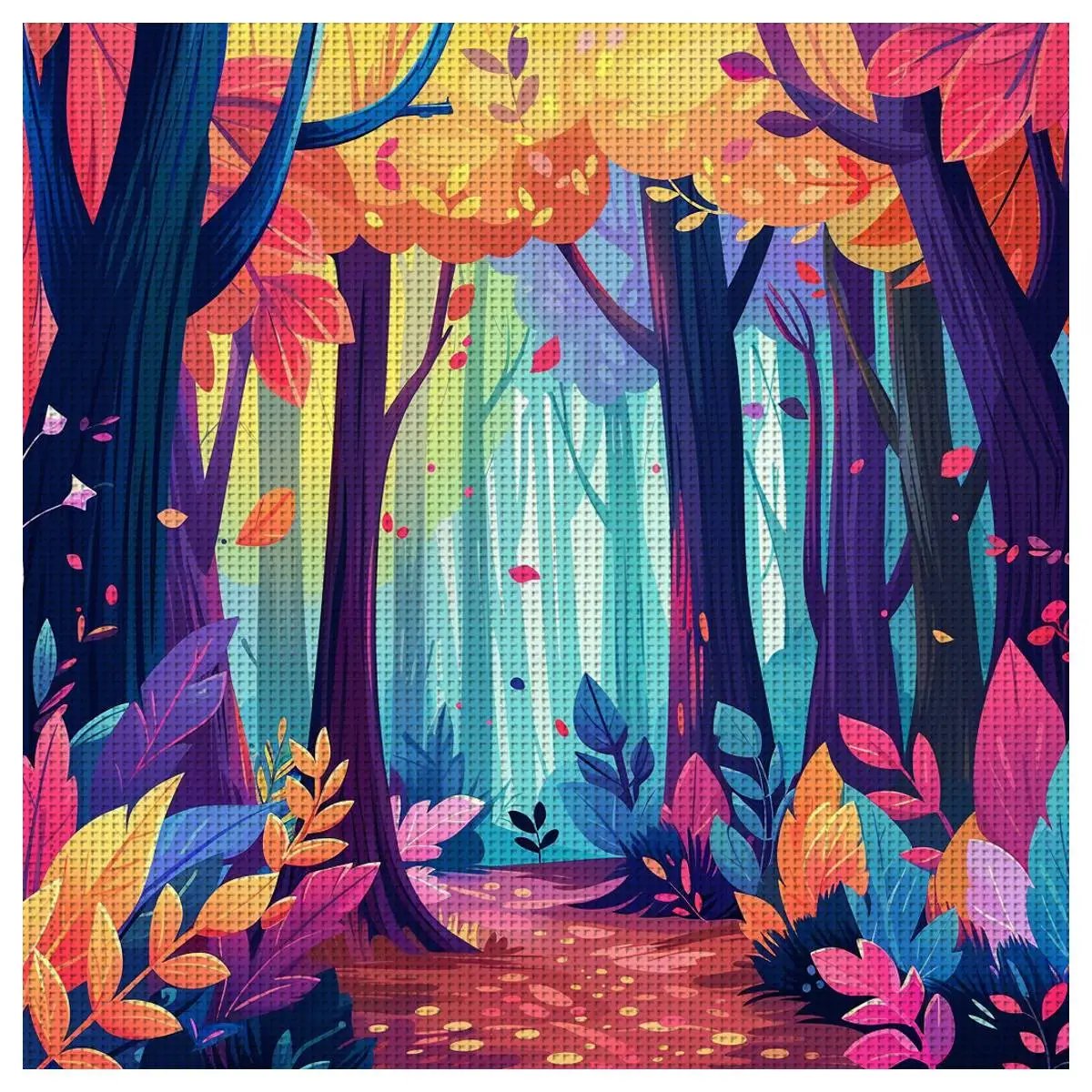 1pc 40X40CM/15.74inch Forest stamped cross stitch kit DIY ki