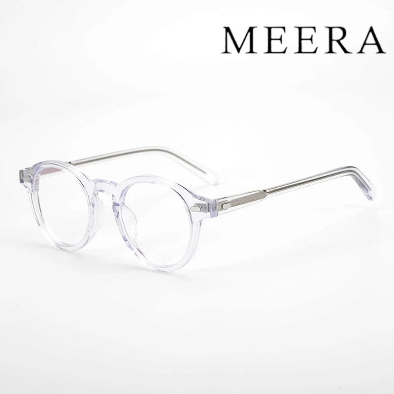 High quality Johnny Depp Retro MILTZEN glasses frame men women round acetate optical eyewear Myopia reading prescription glasses